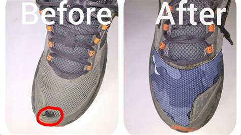 how to fix toe holes in running shoes|repair toe holes in shoes.